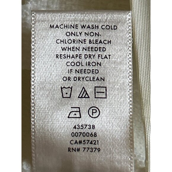 Ann Taylor Womens Off-White Textured Knit Top With 3/4 Sleeves Lace Hem Detail M - Picture 6 of 8